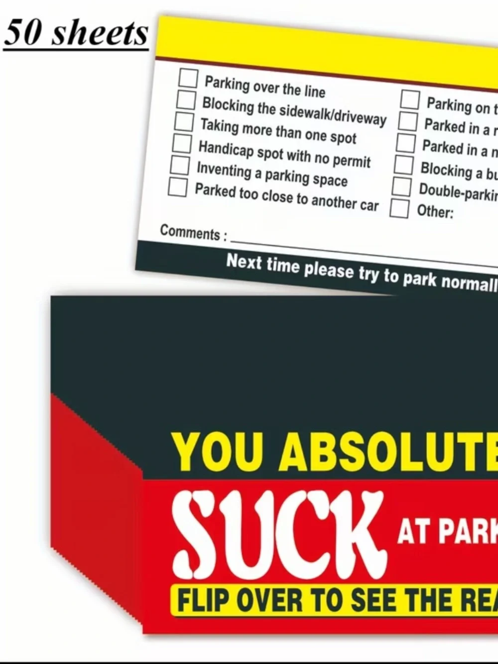 50pc. Funny Parking Violation Cards NIP